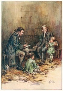 The Vicar of Wakefield av Oliver Goldsmith (färglitografi)