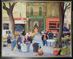 Café, Provence (olja på duk)