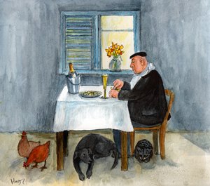 Pierres födelsedag (akvarell på papper)