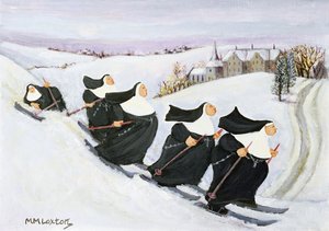 Skidåkning (olja på papper)