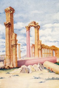 Fallen monolit, Palmyra (färglitografi)