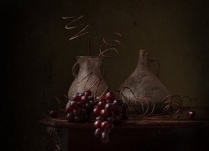 Stilleben med mörka druvor av Margareth Perfoncio