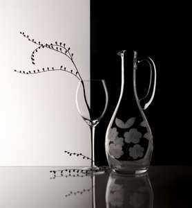 Elegant stilleben i glas