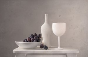 Minimalistiska druvor och vin av Margareth Perfoncio