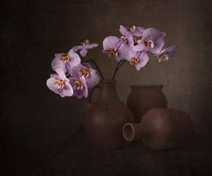 Stilleben med lila orkidé av Margareth Perfoncio