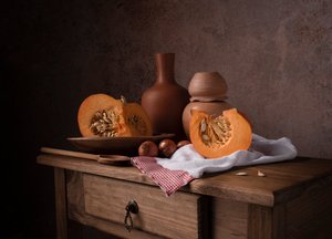 Rustikt stilleben med pumpa av Margareth Perfoncio
