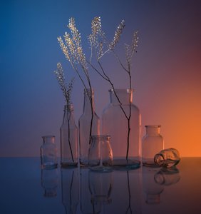 Lugnt stilleben i glas