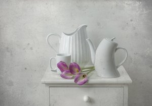 Stilleben i shabby chic-stil