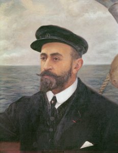 Porträtt av Jean Charcot (1867-1936) av hans fru (olja på duk) av Marguerite (20th century) Clery Charcot