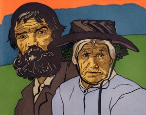 Ett par gamla bönder från Valais (Schweiz) av Marguerite Burnat-Provins