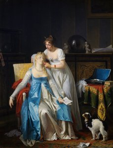 Dåliga nyheter, målning av Marguerite Gerard (1761-1837), olja på duk, 63,5x50,5 cm, Frankrike