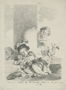 Barnet och katten, 1778 av Marguerite Gerard