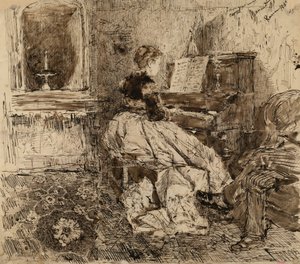 Cecilia de Madrazo spelar piano av Marià Fortuny Marsal