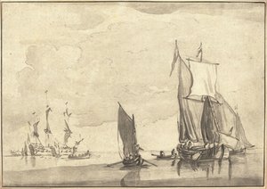 Havslandskap av Maria Catharina Prestel after Willem van de Velde the Younger