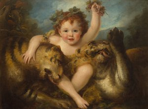 Porträtt av Hon. George Lamb, som spädbarnet Bacchus (olja på duk)