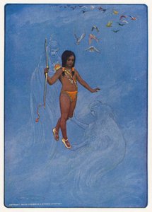 Illustration till Hiawatha av Longfellow (färglitografi)