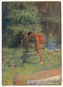 Illustration till Hiawatha av Longfellow (färglitografi)