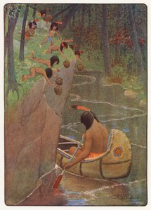 Illustration till Hiawatha av Longfellow (färglitografi)