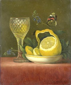 Stilleben med citron och skuret glas av Maria Margaretha van Os