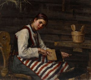 Flicka som kardar av Maria Wiik