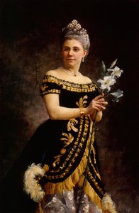 Porträtt av operasångerskan Ida Basilier-Magelsen 1846-1928 som Philine in Opera..., 1887.