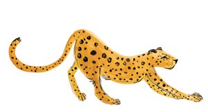 Leopard Yoga, 2020 (akvarell på papper)