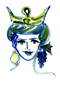 Sicilian Head Smile, 2017 (akvarell, bläck på papper)