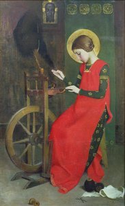 Den heliga Elisabet av Ungern spinner ull till de fattiga, ca 1895