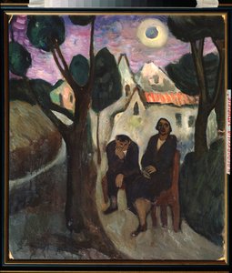 Solförmörkelsen - Målning av Marianne Von Werefkin (1860-1938), olja på duk, cirka 1910, rysk konst, 1900-talet, expressionism - Privat samling av Marianne von Werefkin