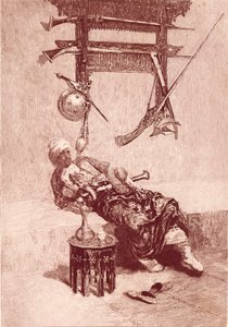 Moor of Tangier (gravyr) av Mariano (after) Fortuny