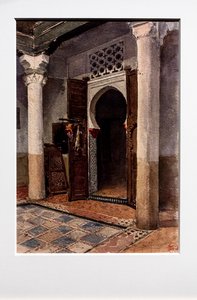 Moriskt hörn på innergården, ca 1870-71 (akvarell på papper) av Mariano Fortuny