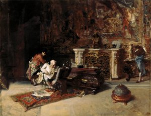 "The Graving Collector" målning av Mariano Fortuny (1838-1874) 1863