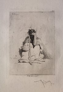Hukande tiggare. av Mariano Fortuny y Carbó