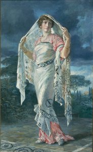Porträtt av Henriette Fortuny i Pompejis dräkt av Pompeji
