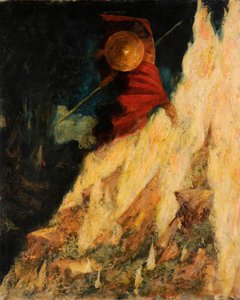 Valkyrian. Wotan slår stenen med spjutet, ca. 1895.