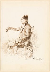 Sittande man i profil av Mariano Fortuny y Marsal