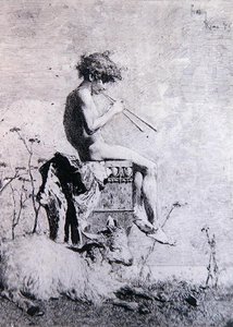 Idyll (etsning) av Mariano José María Bernardo Fortuny y Carbó