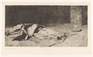 Död kropp av en kabyle Kabyle mort (titel på objekt) av Mariano José María Bernardo Fortuny y Carbó