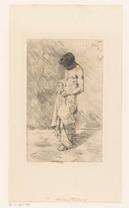 Stående manlig modell av Mariano José María Bernardo Fortuny y Carbó