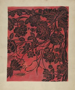 Stencilerad bordsöverdrag, ca. 1942.