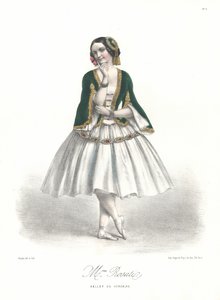 Italienska balettdansösen Carolina Rosati i Adolphe Adams balett Le Corsaire på Parisoperan av Marie Alexandre (after) Alophe