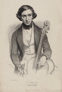 Porträtt av cellisten och kompositören Hippolyte Prosper Seligmann 1817-1882, 1840.