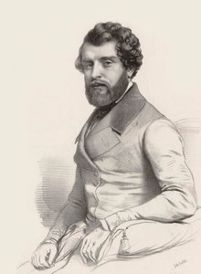 Porträtt av kompositören Federico Ricci 1809-1877, 1844.