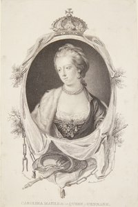 Porträtt av Caroline Mathilde av Marie Anne Bourlier