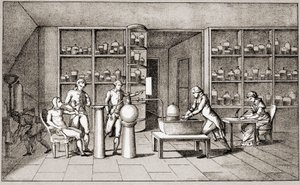 Antoine Laurent de Lavoisier (1743-1794), fransk kemist som genomför ett experiment om andning av vilande människa. Teckning av fru Lavoisier. Paris 1700-tal. Leemage-samling av Marie Anne Pierrette Lavoisier