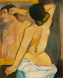 Naken kvinna framför en spegel; Naken kvinna framför en spegel, 1904