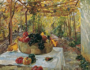 I Pergola, ca 1910 (olja på papper på kartong)