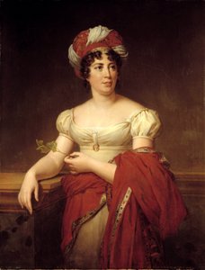Porträtt av Germaine Necker, friherrinnan av Stael Holstein kallad Madame de Stael (1766-1817), schweizisk romanförfattare och essäist. Målning av Marie Eleonore Godefroid (1778-1849) av Marie Eleonore Godefroid