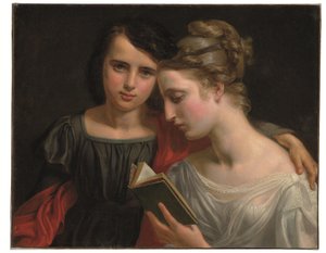 Läser ur "Paul et Virginie" (olja på duk) av Marie Françoise Caroline Vallée