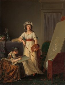 Interiören av en ateljé av en kvinnlig målare, 1789.